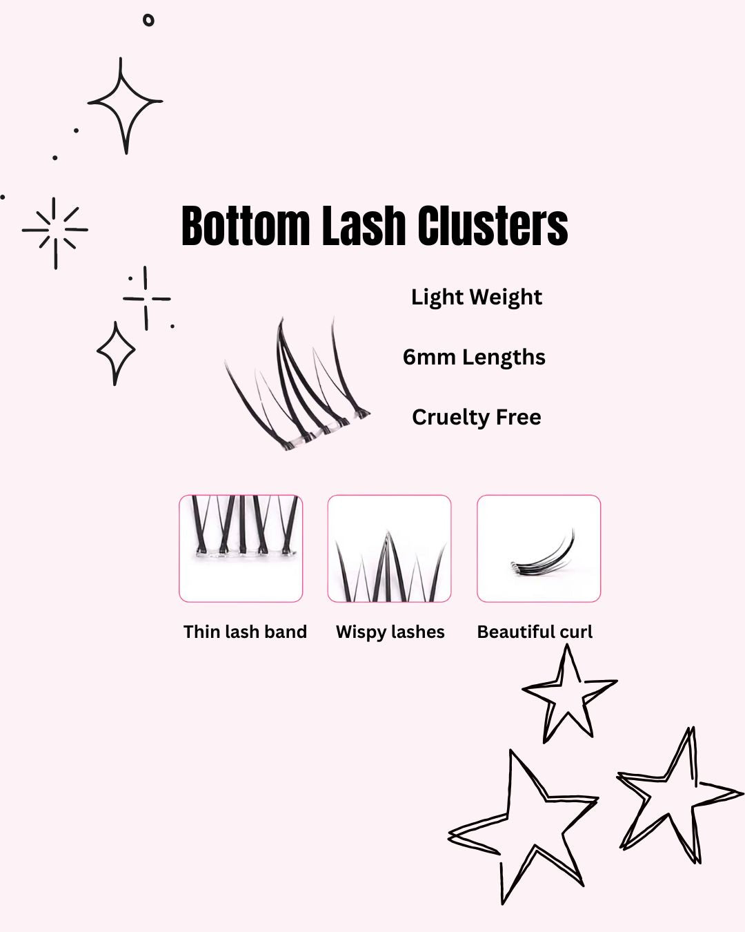 Bottom Lashes Mixed Styles Pre Glued - Canopus, Capella ,Altair, & Rigel