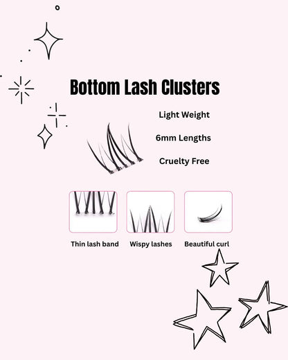 Bottom Lashes Mixed Styles Pre Glued - Canopus, Capella ,Altair, & Rigel